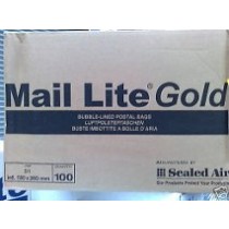 200 X J/6 MAIL LITE GOLD BUBBLE LINED PADDED BAGS 
