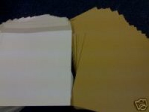 25 12" WHITE RECORD MAILERS AND 50 STIFFENERS 